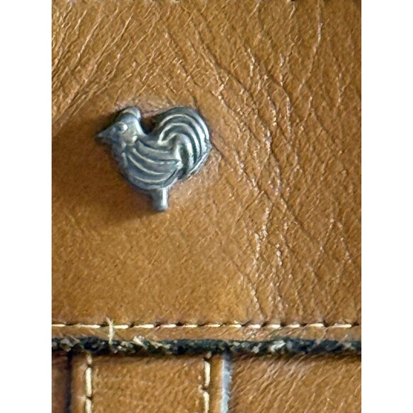 Vintage Jean Fogel Paris Rooster logo Tan Double Strap Handbag Purse 1970s HTF - Picture 3 of 16
